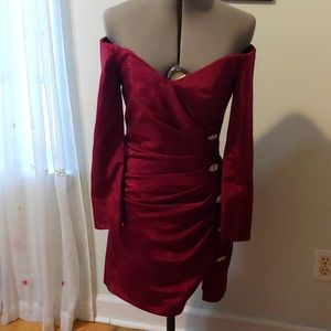 Sexy no tags ooak holiday burgundy pinup wiggle dress size sm